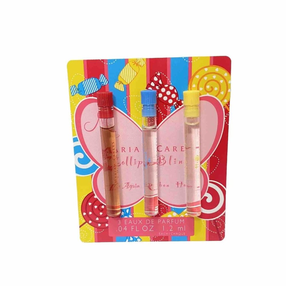 Mariah Carey Lollipop Bling Perfume 3pc Mine Again, Honey, Ribbon 1.2mL EDP RARE